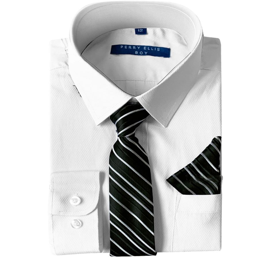 Boys White Dress Shirt by Perry Ellis Boys White Dress Shirt by Perry Ellis