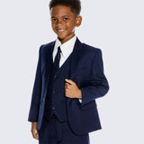 Boys Navy Blue Suit 5-Piece Set for Kids Teen Children - Wedding
