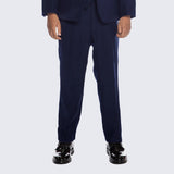 Boy's Navy Blue Slim Fit Pants