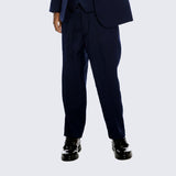Boy's Navy Blue Slim Fit Pants