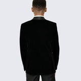 Boys Black Velvet Blazer Slim Fit for Kids Teen Children - Wedding