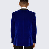 Boys Royal Blue Velvet Blazer Slim Fit for Kids Teen Children - Wedding