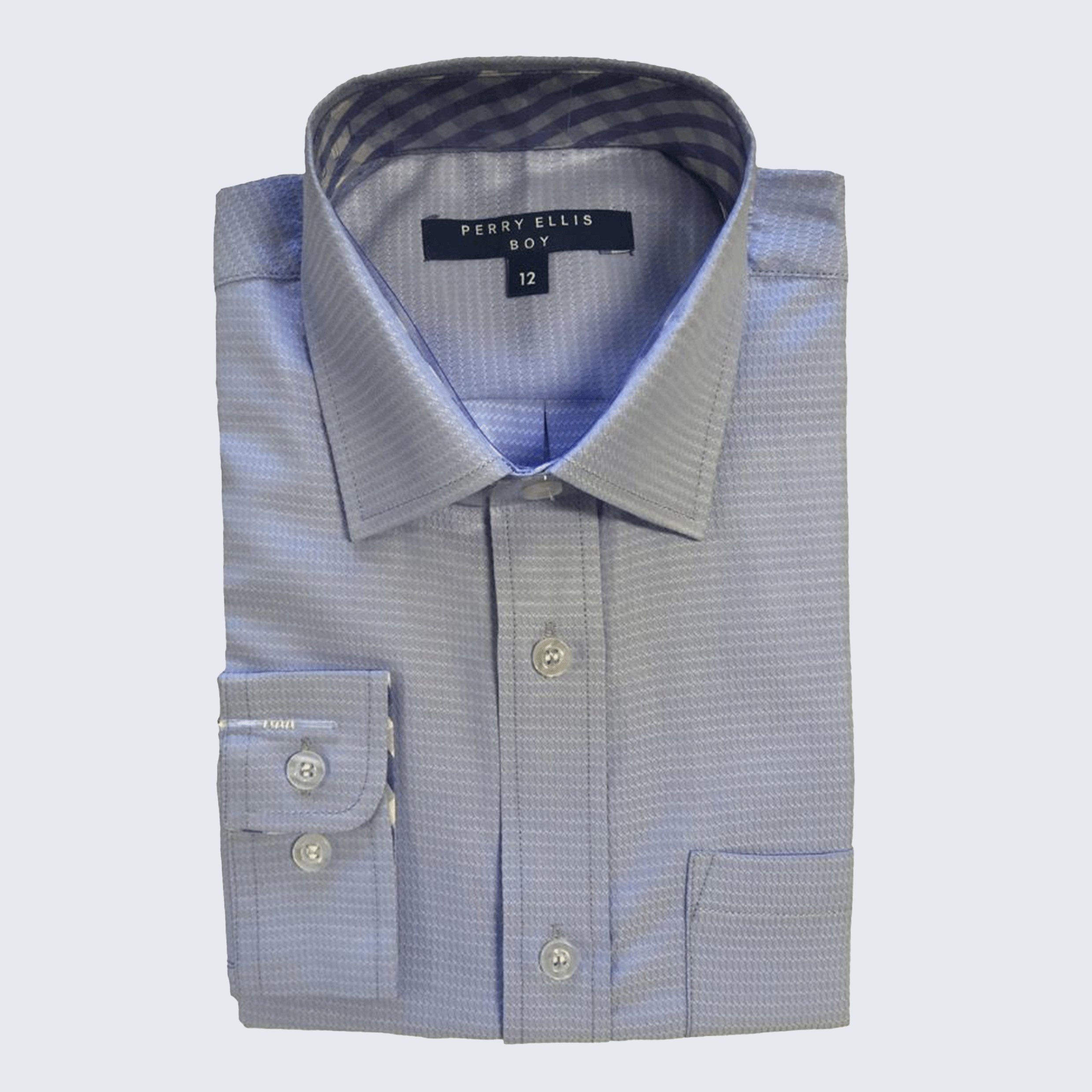Boys Blue Pattern Dress Shirt by Perry Ellis – Kids Suits Boys Blue Pattern Dress Shirt by Perry Ellis – Kids Suits