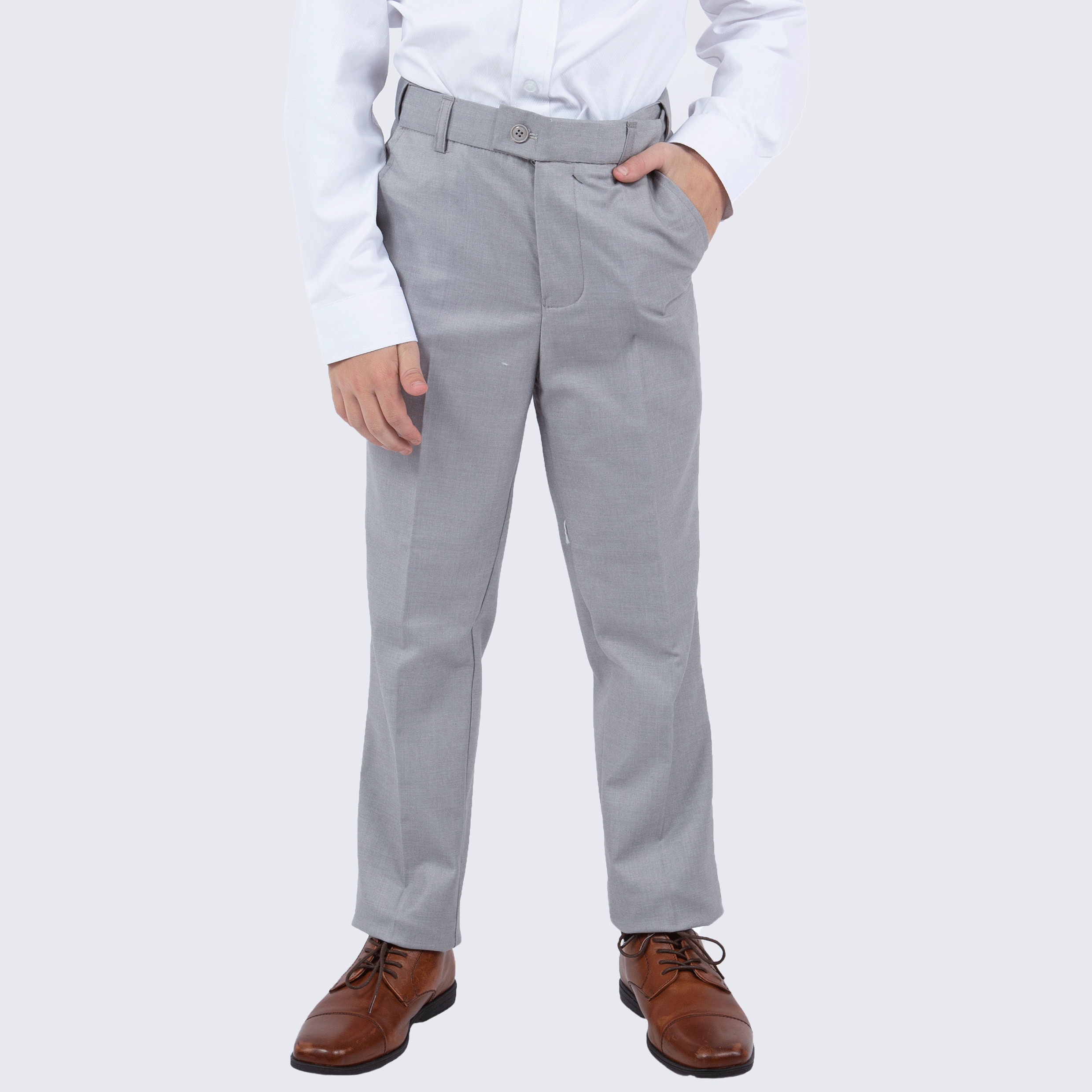 Boy's Light Gray Slim Fit Pants for Kids Teen Children - Wedding 16(+$7) Boy's Light Gray Slim Fit Pants for Kids Teen Children - Wedding 16(+$7)