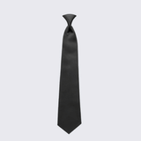 Boy's Satin Black Pre-Tied Tie for Kids Teen Children - Wedding