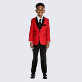 Boys Red Tuxedo 4 -Piece Set for Kids Teen Children - Wedding