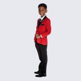 Boys Red Tuxedo 4 -Piece Set for Kids Teen Children - Wedding