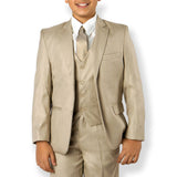 Boys Tan-Beige Suit 5-Piece Set for Kids Teen Children - Wedding