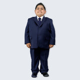 Boys Husky Suit Navy Blue 5-Piece Set