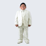 Boys Husky Suit Off White 5-Piece Set