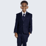 Boys Tuxedo Navy Blue 4 -Piece Set for Kids Teen Children - Wedding