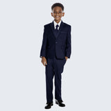 Boys Tuxedo Navy Blue 4 -Piece Set for Kids Teen Children - Wedding