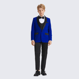 Boy's Tuxedo Royal Velvet 5-Piece Set for Kids Teen Children - Wedding