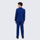 Boys Royal Blue Suit Slim Fit 5-Piece Set by Perry Ellis for Kids Teen Children - Wedding