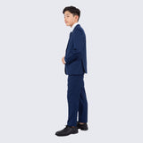 Boys Cobalt Blue Slim Suit 5-Piece Set by Perry Ellis for Kids Teen Children - Wedding