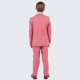 Boys Mauve Suit Slim Fit 5-Piece Set by Perry Ellis for Kids Teen Children - Wedding