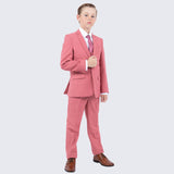 Boys Mauve Suit Slim Fit 5-Piece Set by Perry Ellis for Kids Teen Children - Wedding