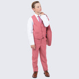 Boys Mauve Suit Slim Fit 5-Piece Set by Perry Ellis for Kids Teen Children - Wedding