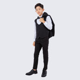 Boys Slim Fit Tuxedo Burgundy 5-Piece Set by Perry Ellis for Kids Teen Children - Wedding