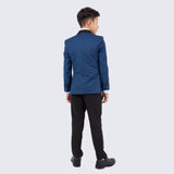 Boys Slim Fit Tuxedo Indigo 5-Piece Set by Perry Ellis for Kids Teen Children - Wedding