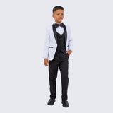 Boys Slim Fit Tuxedo White 5-Piece Set by Perry Ellis for Kids Teen Children - Wedding