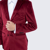 Boy's Burgundy Velvet Tuxedo Jacket for Kids Teen Children - Wedding