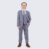 Boy's Mid Gray Slim Fit Suit by Stacy Adams for Kids Teen Children - Wedding