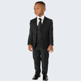 Boy's Black Slim Fit Suit by Stacy Adams for Kids Teen Children - Wedding