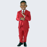 Boy's Red Slim Fit Suit by Stacy Adams for Kids Teen Children - Wedding