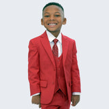 Boy's Red Slim Fit Suit by Stacy Adams for Kids Teen Children - Wedding