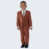 Boy's Light Brown Slim Fit Suit by Stacy Adams for Kids Teen Children - Wedding