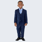 Boy's Navy Blue Slim Fit Suit by Stacy Adams for Kids Teen Children - Wedding