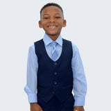 Boy's Navy Blue Slim Fit Suit by Stacy Adams for Kids Teen Children - Wedding