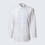 Boys Tuxedo Shirt White Laydown Collar Pleated