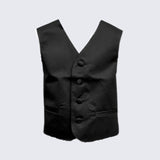 Boy's Black Satin Vest for Kids Teen Children - Wedding