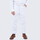 Boy's White Slim Fit Pants for Kids Teen Children - Wedding