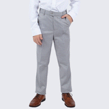 Boy's Light Gray Slim Fit Pants for Kids Teen Children - Wedding