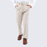 Boy's Tan Slim Fit Pants for Kids Teen Children - Wedding