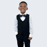 Boy's Black Slim Fit Tuxedo by Stacy Adams for Kids Teen Children - Wedding