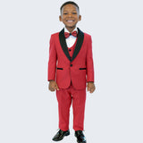 Boy's Red Slim Fit Tuxedo by Stacy Adams for Kids Teen Children - Wedding