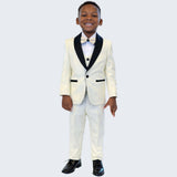 Boy's Ivory Slim Fit Tuxedo by Stacy Adams for Kids Teen Children - Wedding