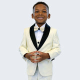 Boy's Ivory Slim Fit Tuxedo by Stacy Adams for Kids Teen Children - Wedding