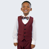 Boy's Burgundy Slim Fit Tuxedo by Stacy Adams for Kids Teen Children - Wedding