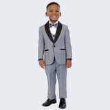 Boy's Mid Gray Slim Fit Tuxedo by Stacy Adams for Kids Teen Children - Wedding